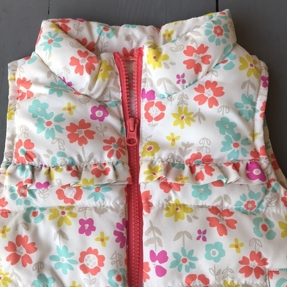 Genuine Kids From OshKosh B’gosh Floral Print Puffer Vest - Picture 6 of 8
